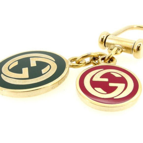 Gucci key ring Key holder G logos Gold Green Woman Authentic Used - Picture 5 of 5
